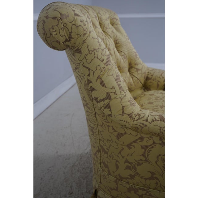 Hickory Chair Co Quality Damask Upholstered Swivel Club Chair For Sale In Philadelphia - Image 6 of 18
