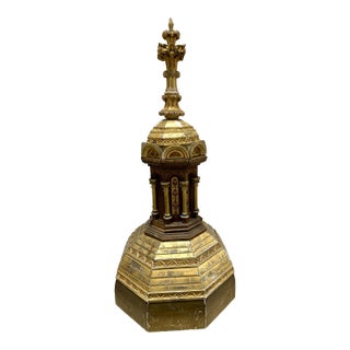 19th Century Neo-Gothic Gilt Architectural Altar Fragment 46in Tall For Sale