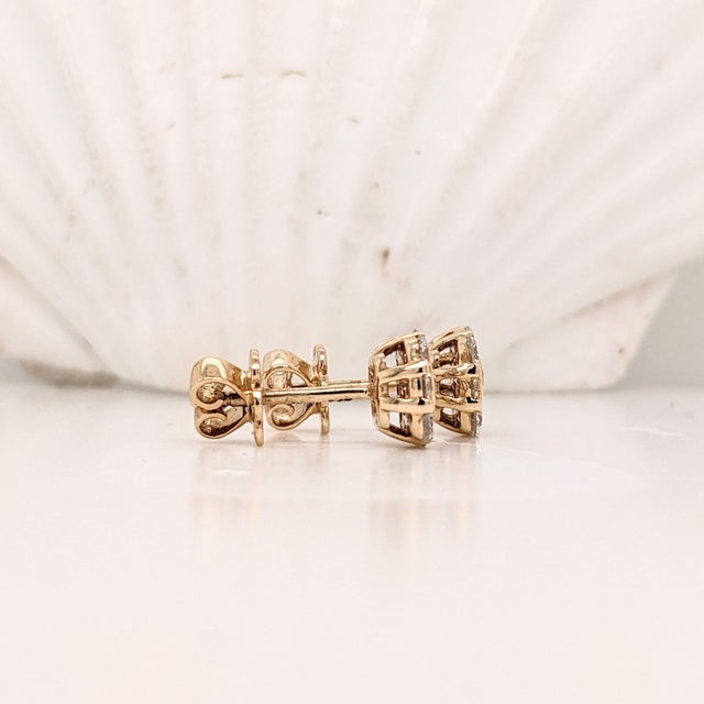 2020s Classic Sparkly Diamond Studs in Solid 14k Gold - Perfect for Daily Wear, A Pair For Sale - Image 5 of 6