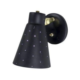 1950s Mid-Century Wall Sconce w/ Perforated Shade For Sale