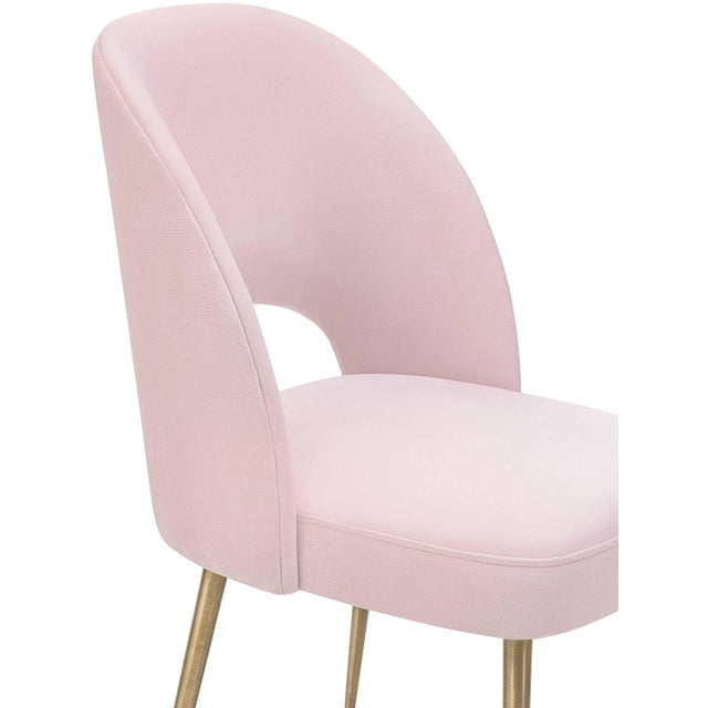 Swell Blush Velvet Chair For Sale - Image 4 of 7