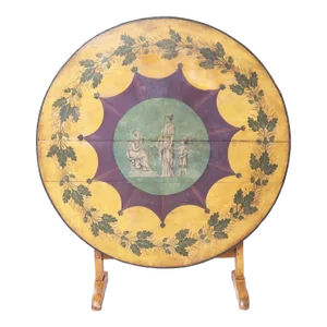 Antique French Paint Decorated Tilt Top Wine Tasting Table