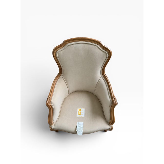Beige Pair of 1980s Meyer Gunther Martini French Provincial Louis XV Style Bergère Chairs in Beige Velvet For Sale - Image 8 of 16