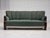 1960s, Danish 3-seater sofa. Green and light grey furniture wool, oak wood, brass springs in the seat. Original good...