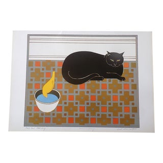 Vintage Signed/Titled Will Barnet Lithograph "Cat and Canary" For Sale