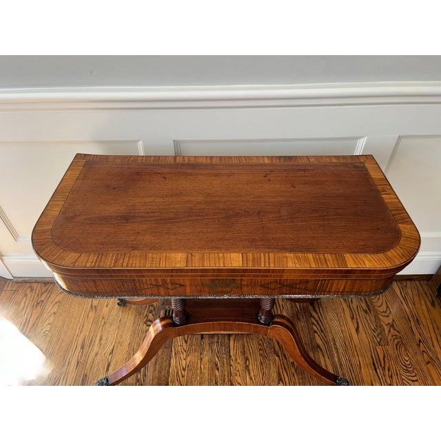 Duncan Phyfe c. 1840-1860 Duncan Phyfe Style Flip Top Game Table For Sale - Image 4 of 13