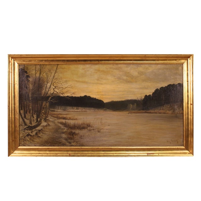 Franz Bombach, Landscape, 1900, Oil on Canvas, Framed For Sale