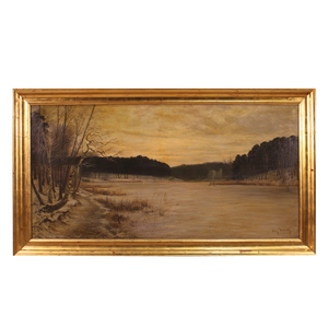 Franz Bombach, Landscape, 1900, Oil on Canvas, Framed