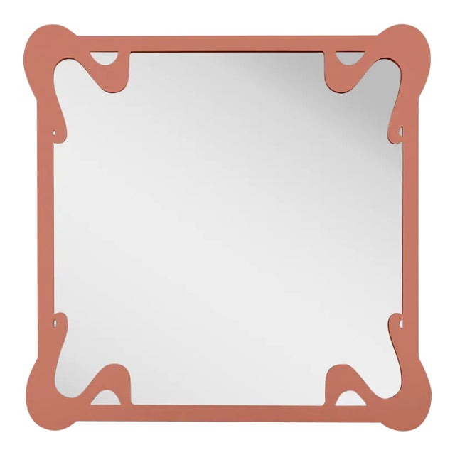 Fleur Home Carnival St. Roch Square Mirror in Red Earth, 24x24 For Sale
