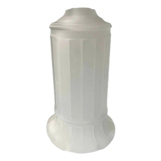 Vianne Art Deco Ripped Cylinder Frosted Glass Light Up Lamp Shade For Sale