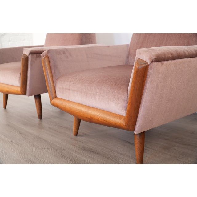 Wood Pair Adrian Pearsall Lounge Chairs Model 2161-C Craft Associates For Sale - Image 7 of 7