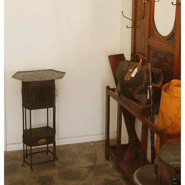 1900s Arts & Crafts Side Table With Cabinet For Sale - Image 9 of 9