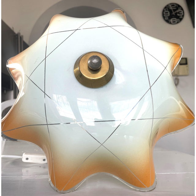 Vintage Space Age Amber Glass Table Lamp from Ikea, 1960s For Sale - Image 6 of 18