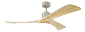 Linari Forester 52 Ceiling Fan - Brushed Steel With Natural Wood Blades