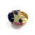 Baroque Bochic “Orient” Sapphire, Emerald & Ruby Cocktail Ring Set in 18k Gold & Silver Size 5.5 For Sale - Image 3 of 6