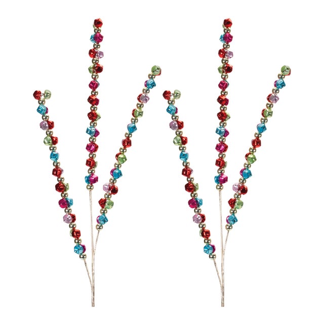 Contemporary Metal Jingle Bell Spray (Set of 2) For Sale - Image 3 of 3