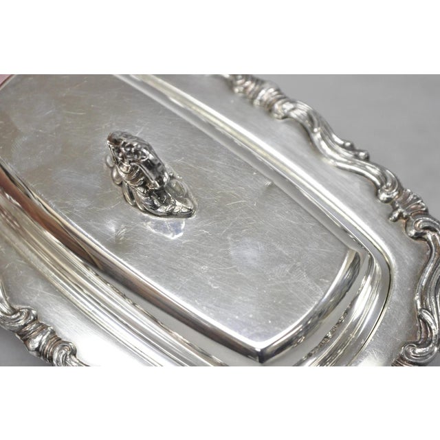 Vintage Fb Rogers 1959 Victorian Silver Plated Footed Covered Butter Dish For Sale - Image 9 of 14