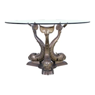 Vintage Italian Bronze Koi Fish Dining Table, 1970s For Sale