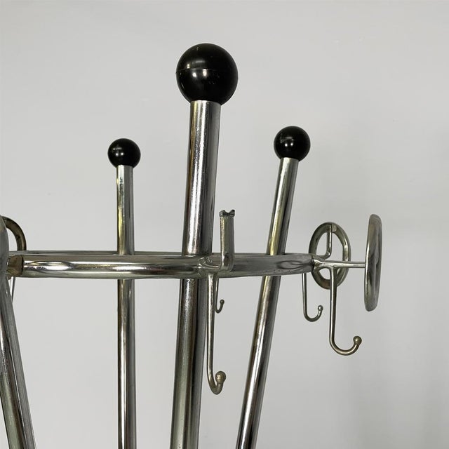 Metal Mid-Century Modern Italian Plastic and Metal Coat Rack, 1960s For Sale - Image 7 of 17