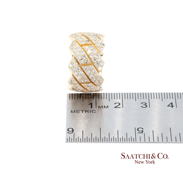 White 18k (750) Yellow Gold 4.50 Ct Natural Diamond Ring Band For Sale - Image 8 of 8