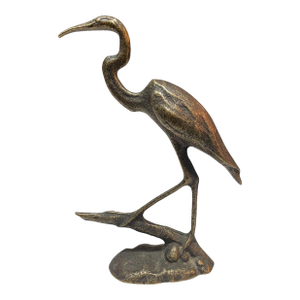 1980s Scott Nelles Studio Bronze Egret Heron