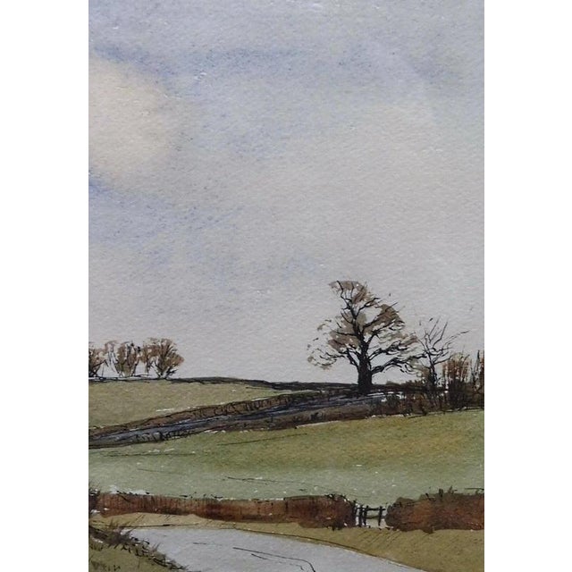 Ronald Birch, Near Little Rissington, Cotswold Landscape, Mid Century, Watercolour For Sale - Image 4 of 14