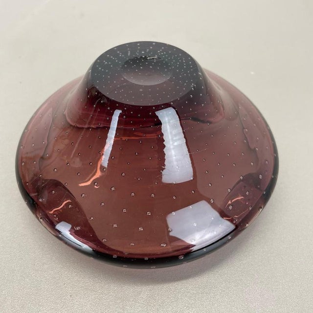 Large Purple Murano Bubble Glass Shell Ashtray, Italy, 1970s For Sale - Image 16 of 18