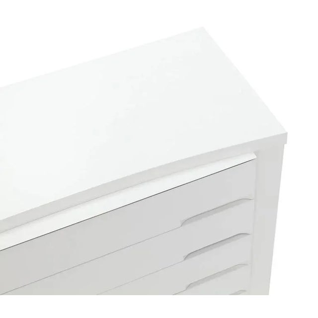 20th Century Hollywood Regency White Lacquer 6 Drawers High Chest For Sale - Image 4 of 9