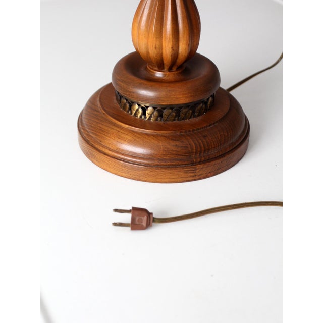 Vintage Mediterranean Revival Amber Glass Table Lamp For Sale - Image 14 of 14