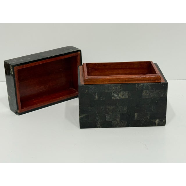 Stone 1980's Tessellated Stone Maitland Smith Decorative Box For Sale - Image 7 of 8