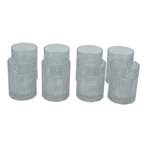 Ralph Lauren Herringbone Double Old Fashioned Whiskey Glasses - Set of 8