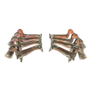 Set of Six Glass Schnauzer Knife Rests