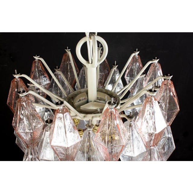 Venini Pink and Ice Poliedri Chandelier by Carlo Scarpa, 1955 For Sale - Image 14 of 15