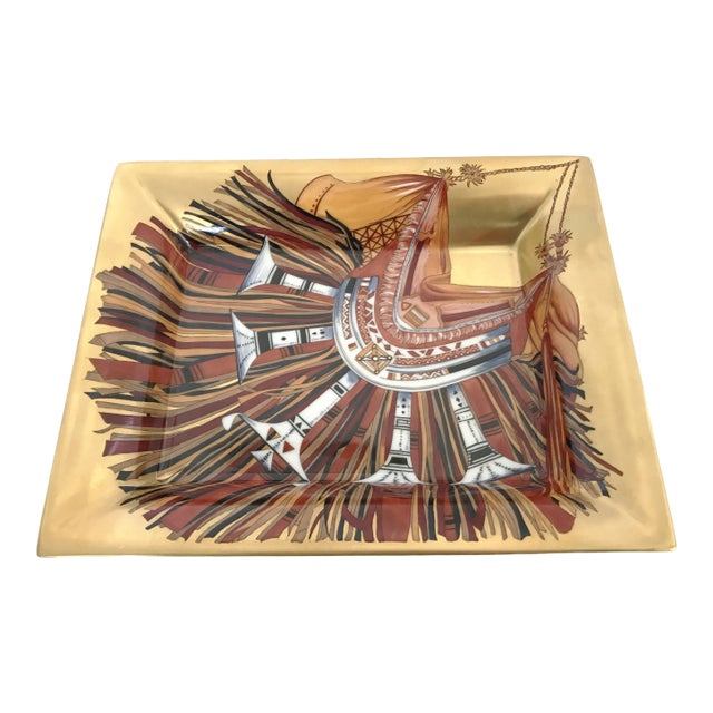 Early 21st Century Hermes Cuir du Desert Porcelain Catchall Dish For Sale
