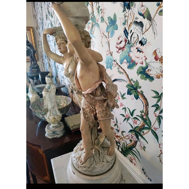 19th Century French Plaster Signed Sculpture Titled " L'Orage" by Brucha For Sale - Image 9 of 9