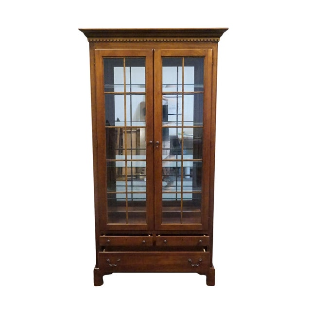 American of Martinsville Solid Cherry Contemporary Traditional 44" Lighted Display Curio Cabinet 125-421 For Sale In Kansas City - Image 6 of 13