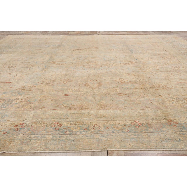 Champagne Late 19th Century Antique Persian Khorassan Rug - 12'07 X 14'03 For Sale - Image 8 of 9