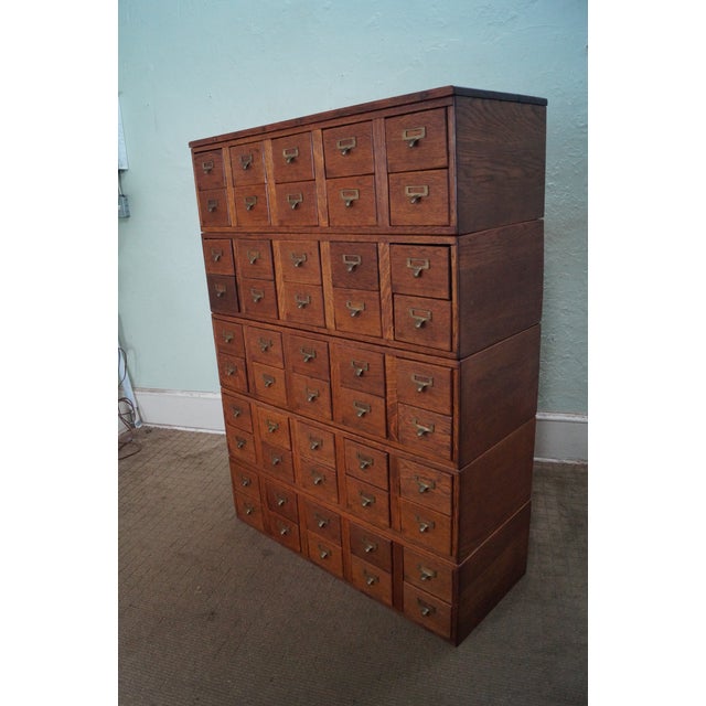 Antique FiftyDrawer Oak Library File Chairish