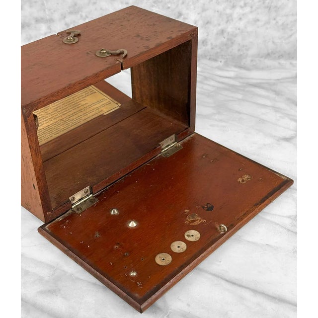 Antique Traditional Mahogany Double Hinged Storage Box For Sale - Image 10 of 11