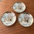 A beautiful set of 3 delicate, hand-painted, porcelain plates. Such a peaceful scene...a river crossing, painted in the...