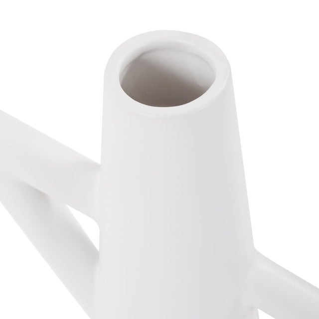 White Astrid Ceramic Vase- III For Sale - Image 8 of 11