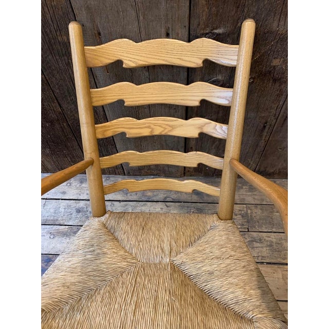 English Oak Ladder Back Armchair Chairish