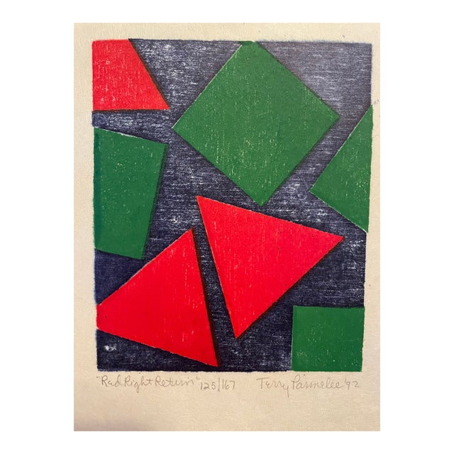 1992 Terry Parmelee Red Right Return Woodcut For Sale