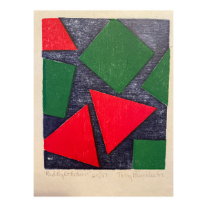 1992 Terry Parmelee Red Right Return Woodcut