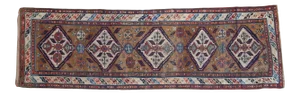 Antique Caucasian Rug Runner - 3'7" X 11'5"