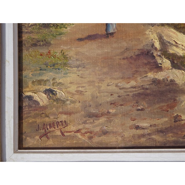 Alberti, Mediterranean Landscape, 1850, Oil on Canvas, Framed For Sale - Image 4 of 15