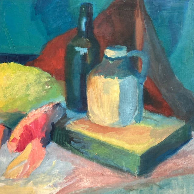 1960’s Impressionist Still Life With Lobster Painting on Canvas For Sale - Image 4 of 7
