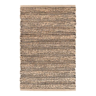 Dash & Albert by Annie Selke Simba Black Woven Jute Rug, 2'6" x 8' For Sale