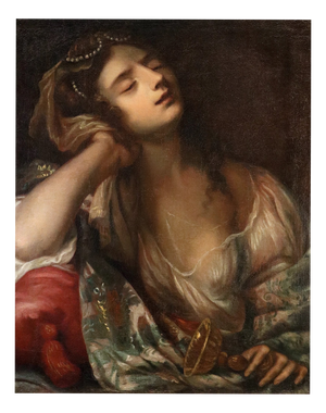After Carlo Francesco Nuvolone, The Suicide of Queen Sophonisba, 17th Century, Oil Painting on Canvas, Framed
