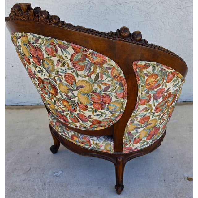 Antique French Regency Rams Heads Walnut Club Lounge Chair For Sale - Image 16 of 18